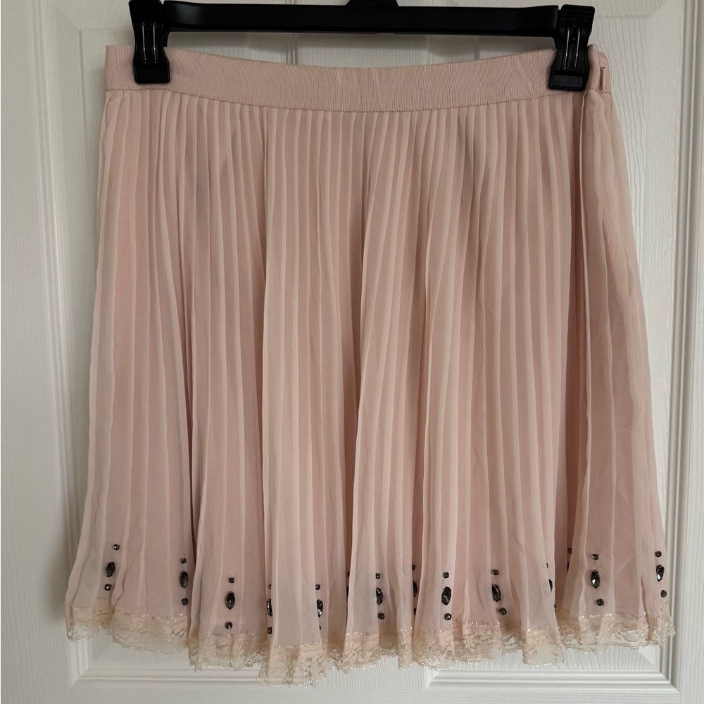 Victorias Secret Gauzy Pleated Embellished Skirt Size 12